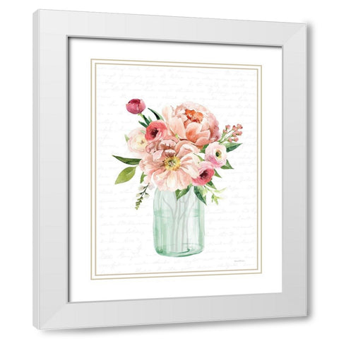 Spring Floral II White Modern Wood Framed Art Print with Double Matting by Lettered And Lined