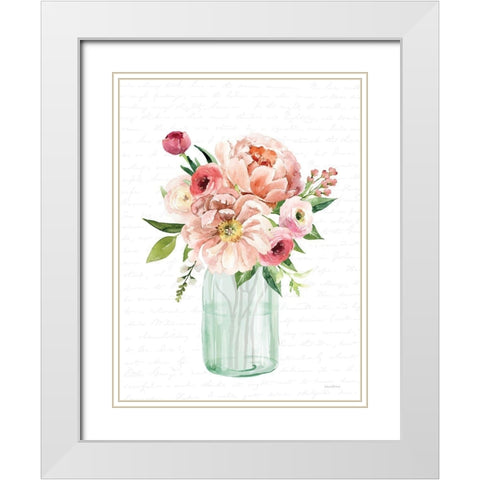Spring Floral II White Modern Wood Framed Art Print with Double Matting by Lettered And Lined