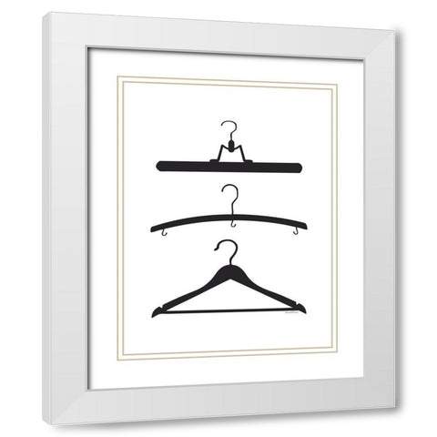 Hangers White Modern Wood Framed Art Print with Double Matting by Lettered And Lined