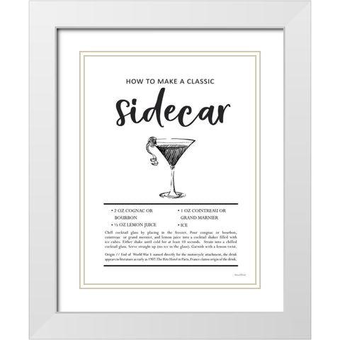 Sidecar White Modern Wood Framed Art Print with Double Matting by Lettered And Lined