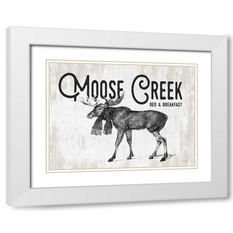 Moose Creek White Modern Wood Framed Art Print with Double Matting by Lettered And Lined