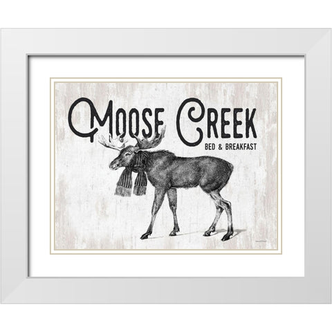 Moose Creek White Modern Wood Framed Art Print with Double Matting by Lettered And Lined