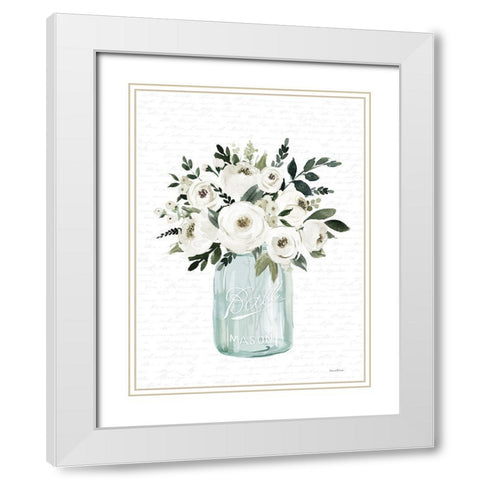 Kitchen Flowers II White Modern Wood Framed Art Print with Double Matting by lettered and lined