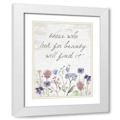 Look for Beauty White Modern Wood Framed Art Print with Double Matting by Lettered and Lined