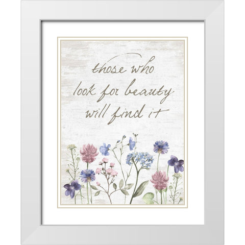 Look for Beauty White Modern Wood Framed Art Print with Double Matting by Lettered and Lined
