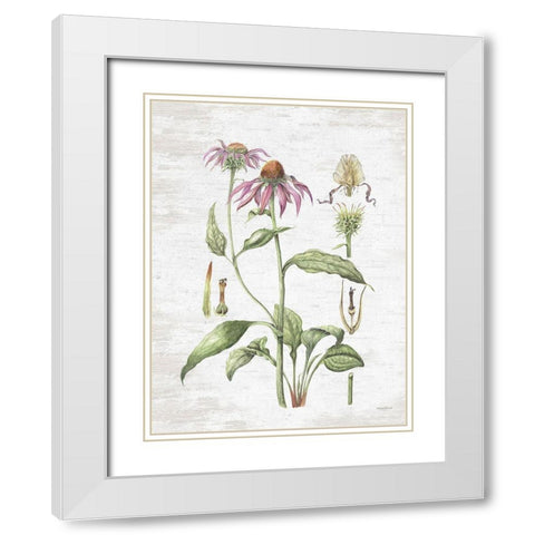 Quiet Meadow Botanical White Modern Wood Framed Art Print with Double Matting by Lettered and Lined