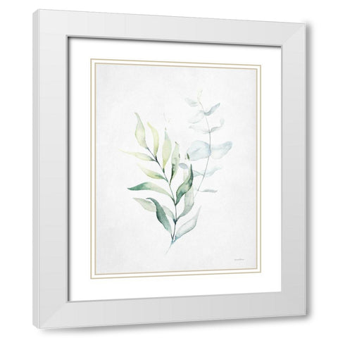 Leafy Retreat 1 White Modern Wood Framed Art Print with Double Matting by Lettered and Lined