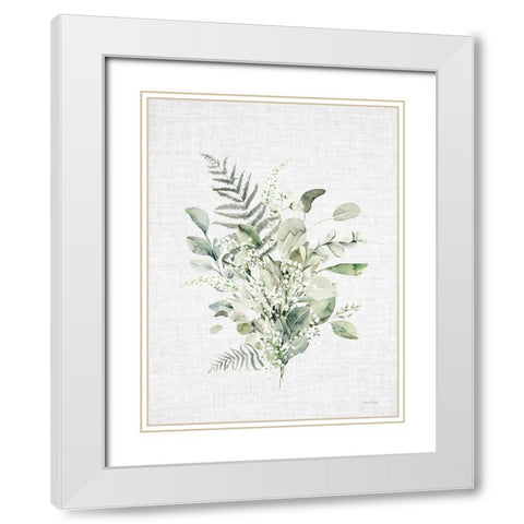 Leafy Retreat 7 White Modern Wood Framed Art Print with Double Matting by Lettered and Lined