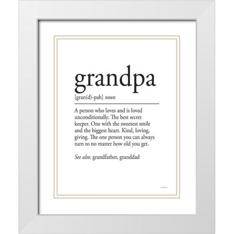Grandpa Definition 1 White Modern Wood Framed Art Print with Double Matting by Lettered And Lined
