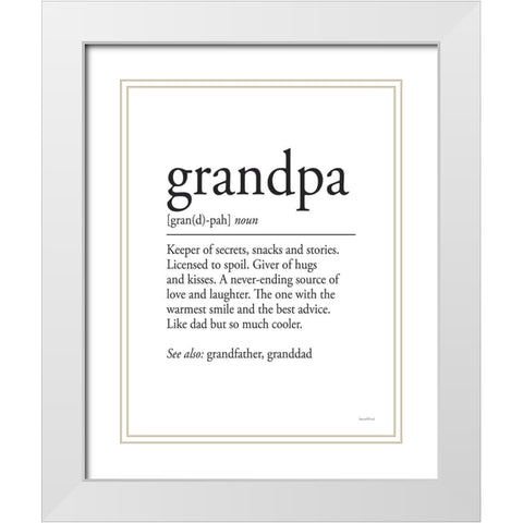 Grandpa Definition 2 White Modern Wood Framed Art Print with Double Matting by Lettered And Lined