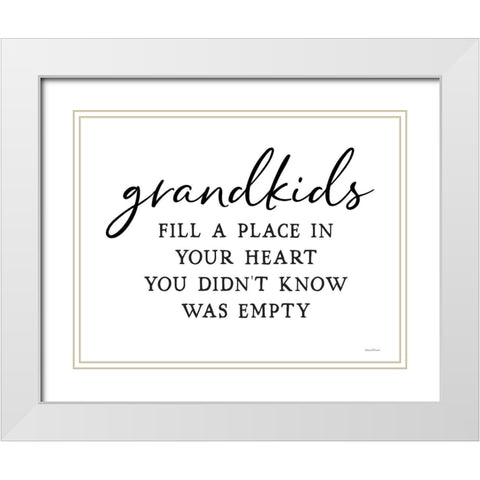 Grandkids White Modern Wood Framed Art Print with Double Matting by Lettered And Lined