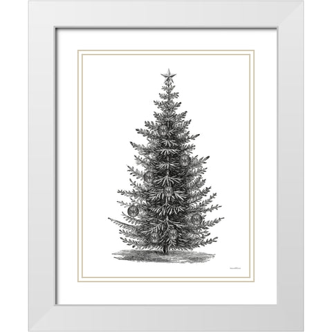 Oh Christmas Tree White Modern Wood Framed Art Print with Double Matting by Lettered and Lined