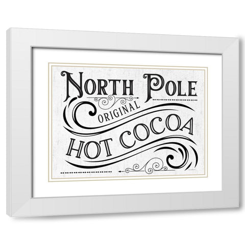 North Pole White Modern Wood Framed Art Print with Double Matting by Lettered and Lined