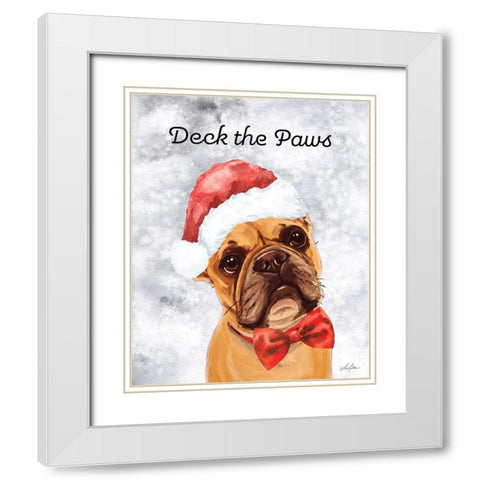 Deck the Paws White Modern Wood Framed Art Print with Double Matting by Keller, Lee