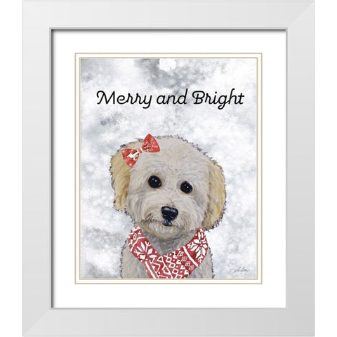 Merry and Bright White Modern Wood Framed Art Print with Double Matting by Keller, Lee