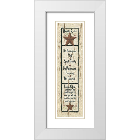 House Rules White Modern Wood Framed Art Print with Double Matting by Spivey, Linda