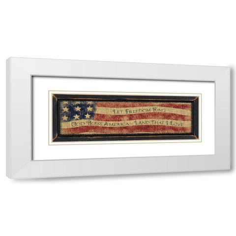 God Bless America White Modern Wood Framed Art Print with Double Matting by Spivey, Linda