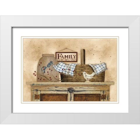 Family Still Life White Modern Wood Framed Art Print with Double Matting by Spivey, Linda