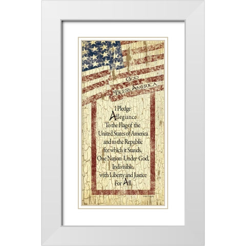 Pledge of Allegiance White Modern Wood Framed Art Print with Double Matting by Spivey, Linda