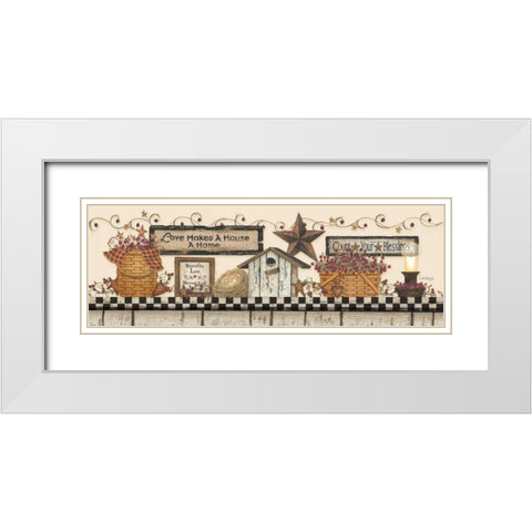 Love Makes a House a Home White Modern Wood Framed Art Print with Double Matting by Spivey, Linda