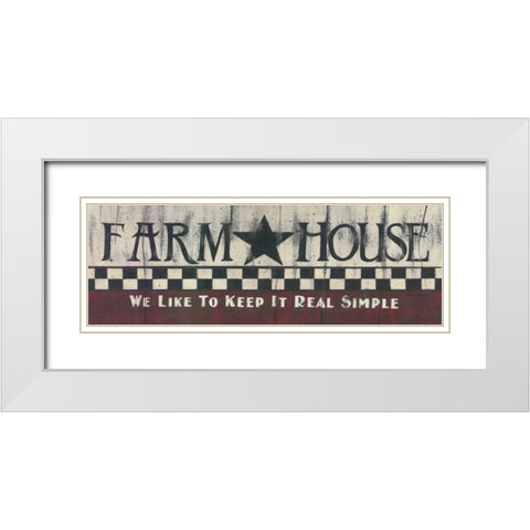 Farmhouse     White Modern Wood Framed Art Print with Double Matting by Spivey, Linda