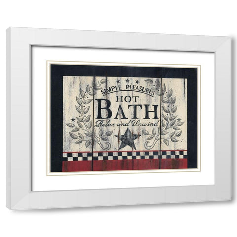 Hot Bath White Modern Wood Framed Art Print with Double Matting by Spivey, Linda