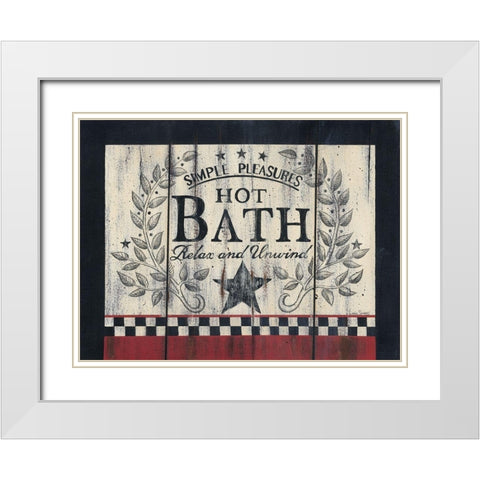 Hot Bath White Modern Wood Framed Art Print with Double Matting by Spivey, Linda