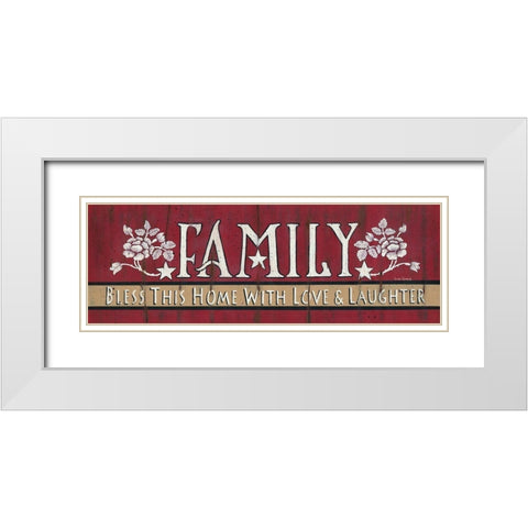 Family Blessing White Modern Wood Framed Art Print with Double Matting by Spivey, Linda