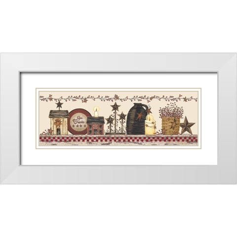 Give Thanks Still Life White Modern Wood Framed Art Print with Double Matting by Spivey, Linda