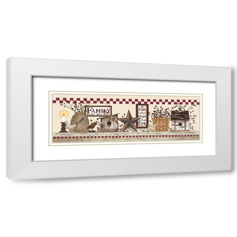 Family Still Life White Modern Wood Framed Art Print with Double Matting by Spivey, Linda