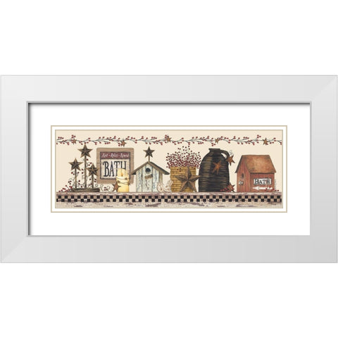 Bath Still Life White Modern Wood Framed Art Print with Double Matting by Spivey, Linda