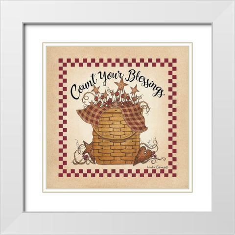 Count Your Blessings White Modern Wood Framed Art Print with Double Matting by Spivey, Linda