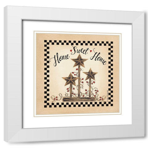 Home Sweet Home White Modern Wood Framed Art Print with Double Matting by Spivey, Linda