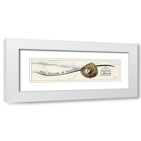 Baseball - Summer White Modern Wood Framed Art Print with Double Matting by Spivey, Linda