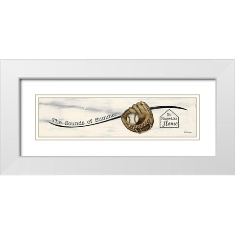 Baseball - Summer White Modern Wood Framed Art Print with Double Matting by Spivey, Linda