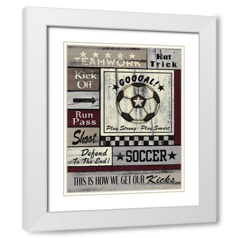 Soccer Goal White Modern Wood Framed Art Print with Double Matting by Spivey, Linda