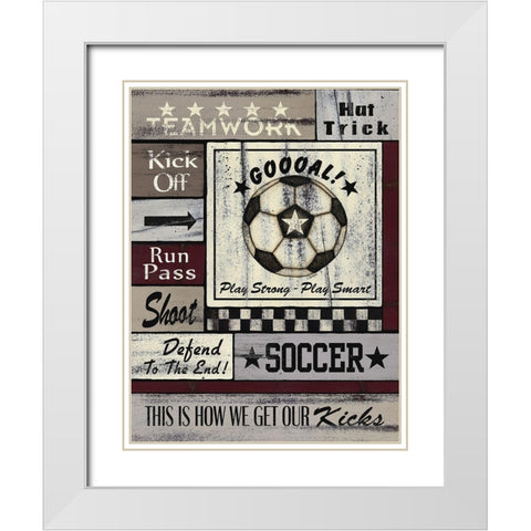 Soccer Goal White Modern Wood Framed Art Print with Double Matting by Spivey, Linda