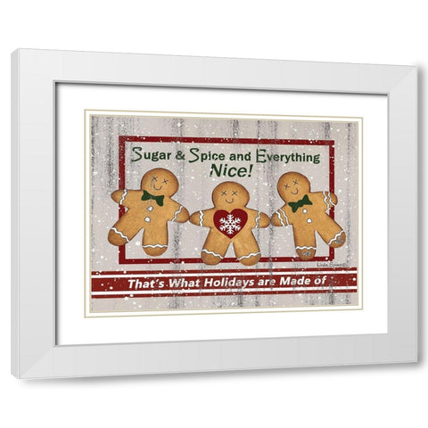 Farmhouse Gingerbread White Modern Wood Framed Art Print with Double Matting by Spivey, Linda