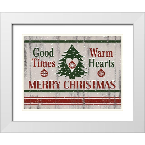 Farmhouse Christmas White Modern Wood Framed Art Print with Double Matting by Spivey, Linda