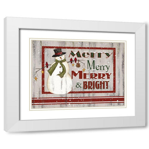 Farmhouse Merry Merry White Modern Wood Framed Art Print with Double Matting by Spivey, Linda
