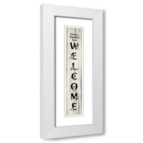 Welcome Dogs White Modern Wood Framed Art Print with Double Matting by Spivey, Linda