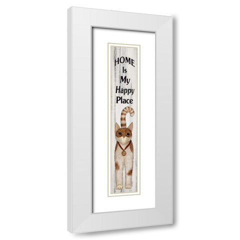 Home is My Happy Place White Modern Wood Framed Art Print with Double Matting by Spivey, Linda