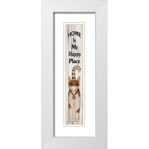 Home is My Happy Place White Modern Wood Framed Art Print with Double Matting by Spivey, Linda