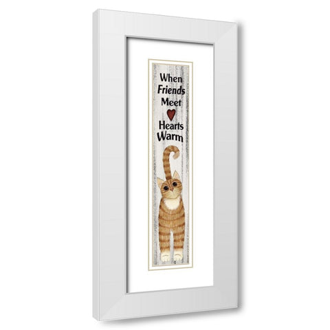 When Friends Meet - Hearts Warm White Modern Wood Framed Art Print with Double Matting by Spivey, Linda