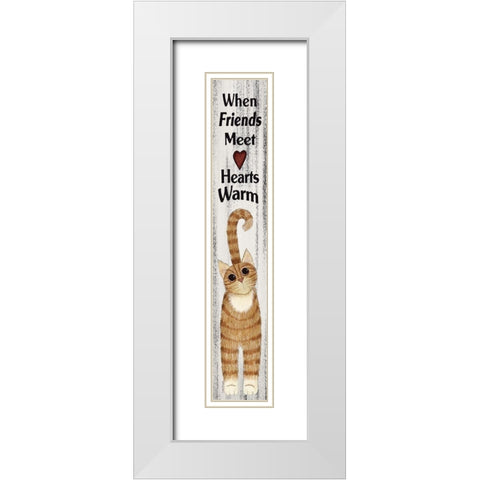 When Friends Meet - Hearts Warm White Modern Wood Framed Art Print with Double Matting by Spivey, Linda