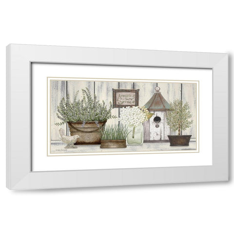 Collection of Herbs White Modern Wood Framed Art Print with Double Matting by Spivey, Linda