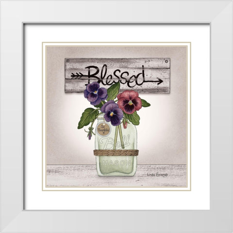 Pansy Blessing White Modern Wood Framed Art Print with Double Matting by Spivey, Linda