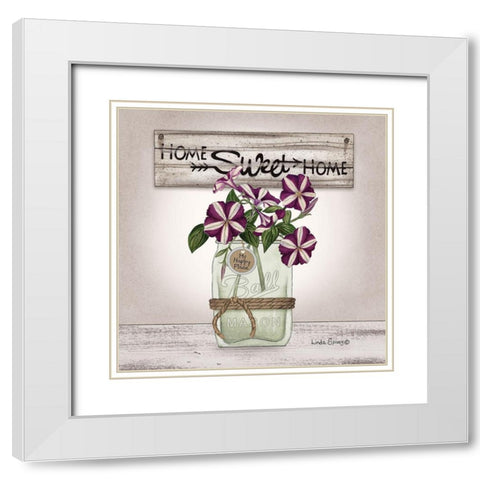 Petunias in Jar White Modern Wood Framed Art Print with Double Matting by Spivey, Linda