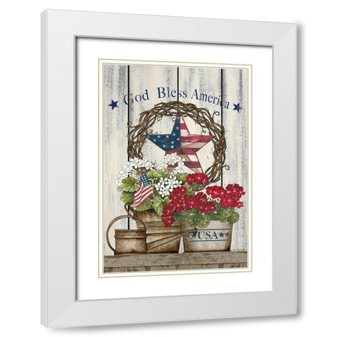 God Bless America Still Life White Modern Wood Framed Art Print with Double Matting by Spivey, Linda