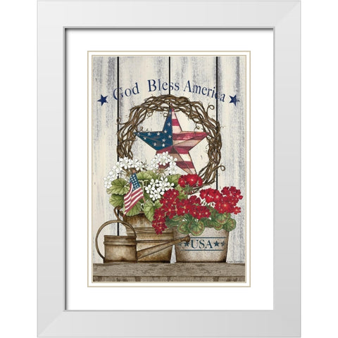 God Bless America Still Life White Modern Wood Framed Art Print with Double Matting by Spivey, Linda